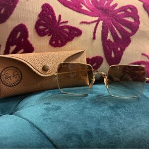 Ray-Ban Gold-Tinted Square Sunglasses